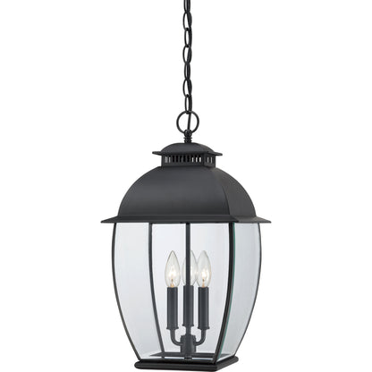 Quoizel Bain 3 Light Mini Pendant, Mystic Black/Clear Beveled - BAN1511K