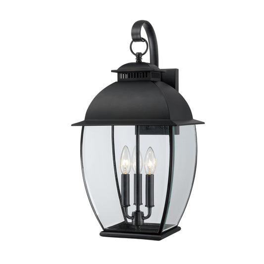 Quoizel Bain Outdoor Wall Lantern, Mystic Black