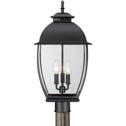 Quoizel 3 Light Bain Outdoor Fixture, Mystic Black