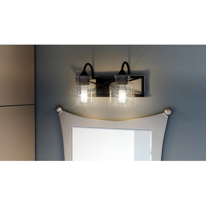 Bartley 2 Light Bathroom Vanity Light, Clear Seeded