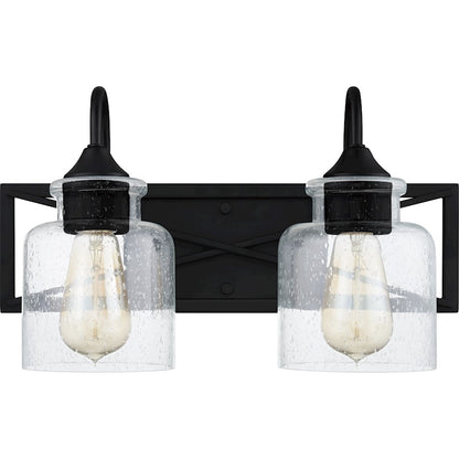 Bartley 2 Light Bathroom Vanity Light, Clear Seeded