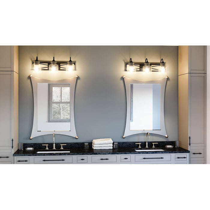 Quoizel Bartley 3 Light Bath Vanity, Clear Seeded