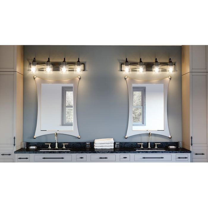 Quoizel Bartley 4 Light Bath Vanity, Clear Seeded