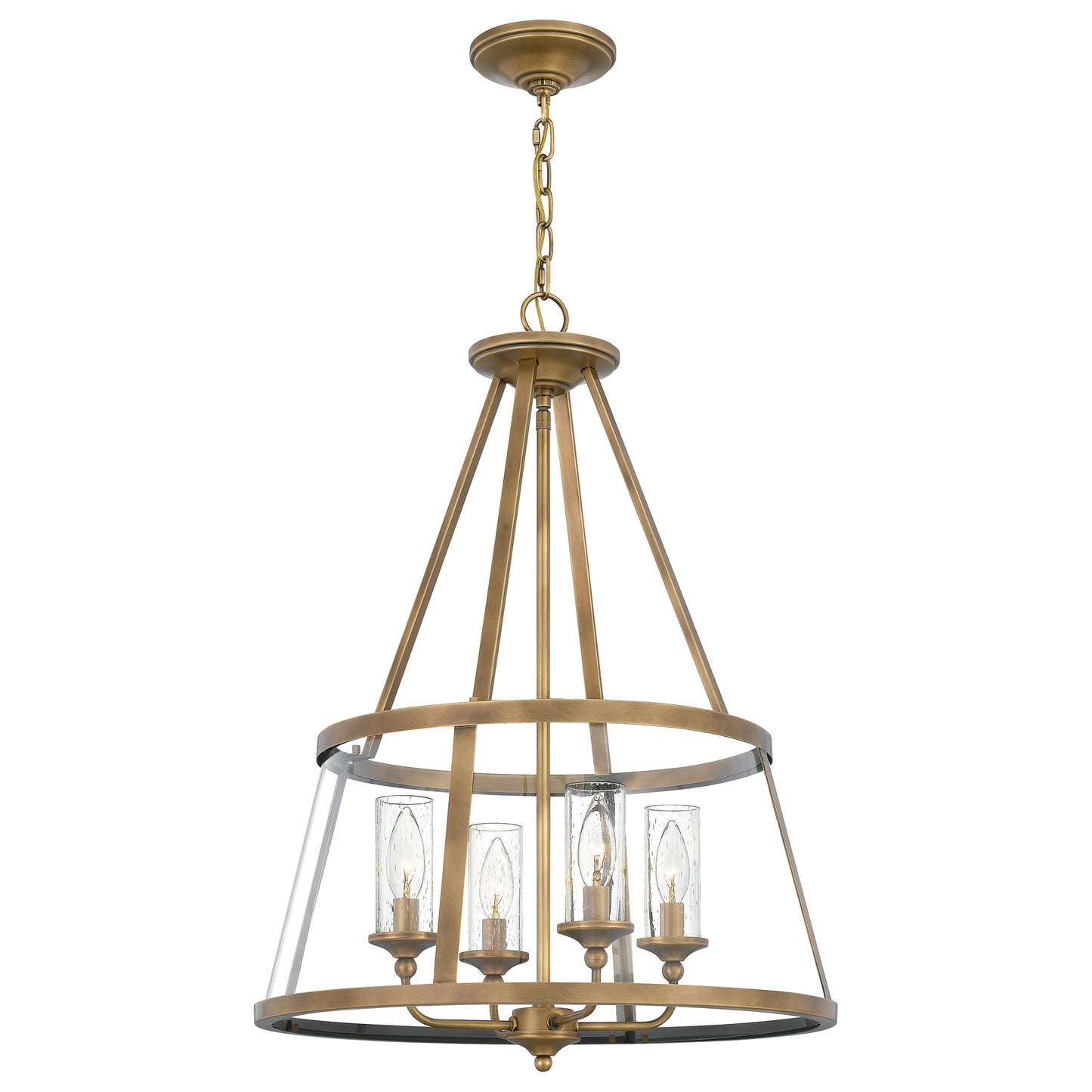 Quoizel Barlow 4 Light Pendant, Weathered Brass - BAW1820WS