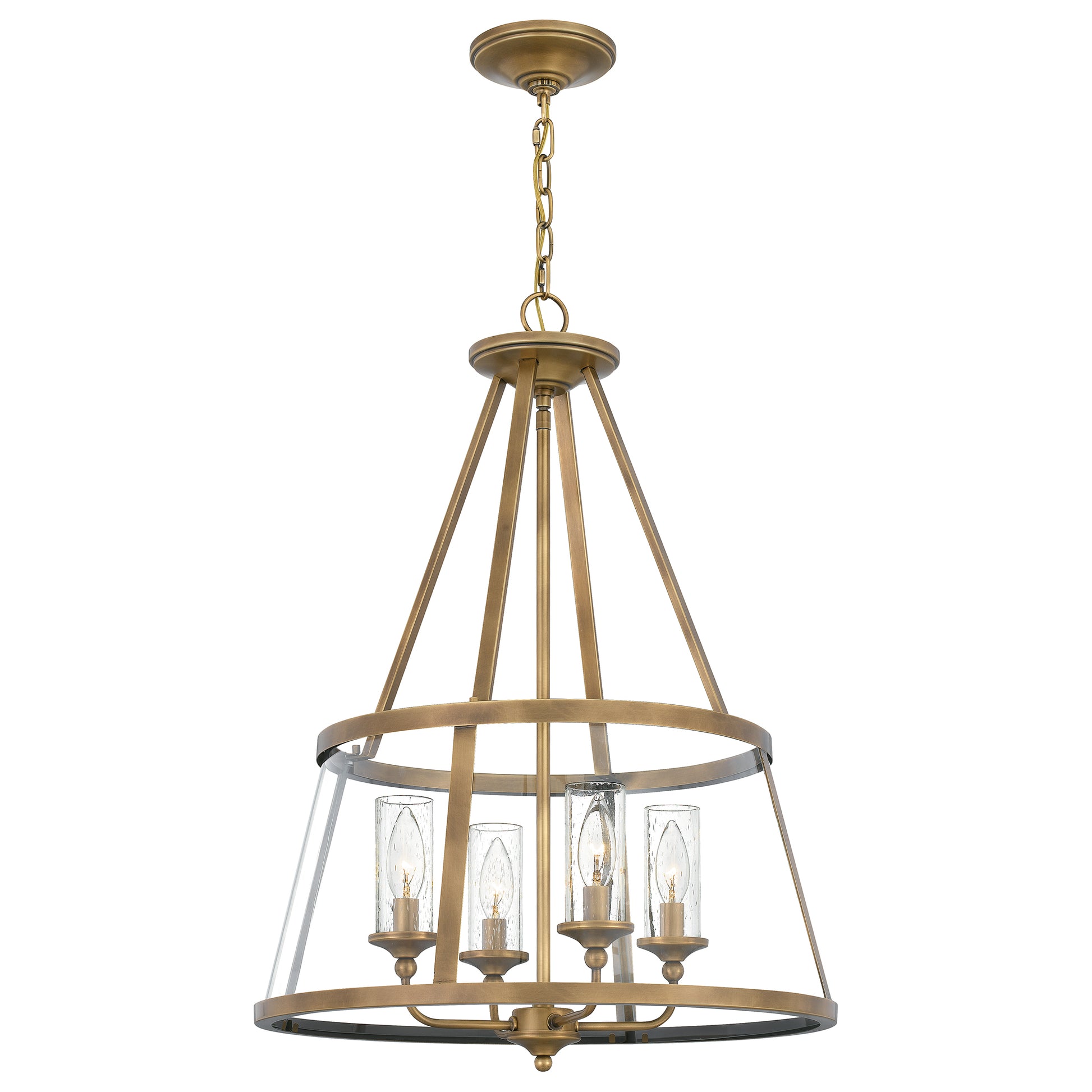 Quoizel Barlow 4 Light Pendant, Weathered Brass - BAW1820WS