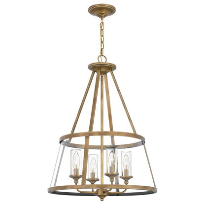 Quoizel Barlow 4 Light Pendant, Weathered Brass - BAW1820WS