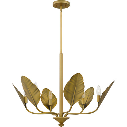 Quoizel Bayley 6 Light Chandelier, Aged Brass - BAY5028AB