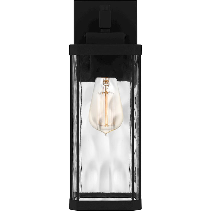 Quoizel Balchier 1 Light Outdoor Lantern, Black/Clear Hammered