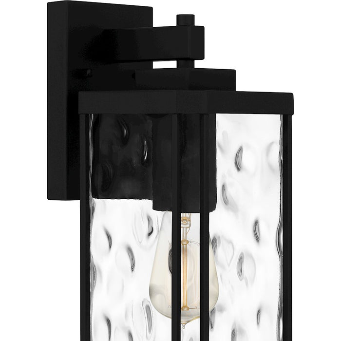 Quoizel Balchier 1 Light Outdoor Lantern, Black/Clear Hammered