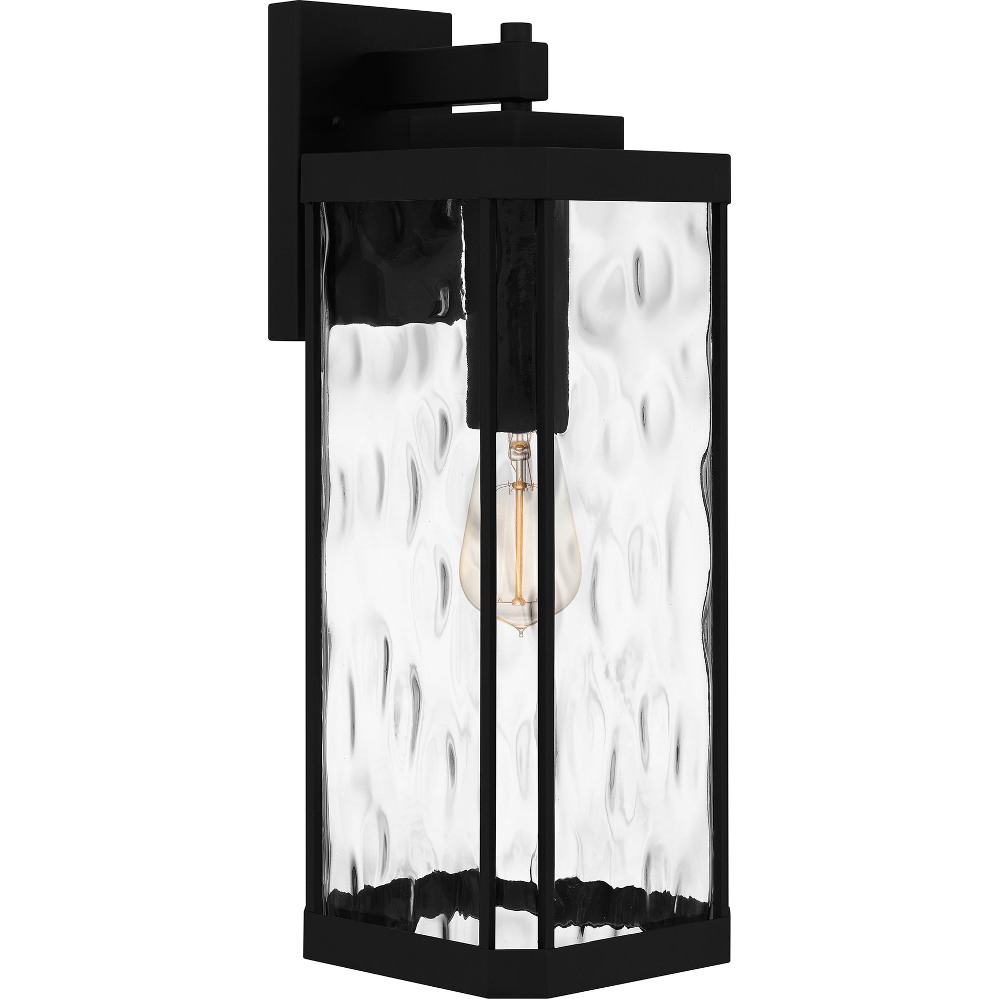 Quoizel Balchier 1 Light 9" Outdoor Lantern, Black/Clear Hammered - BCR8407MBK