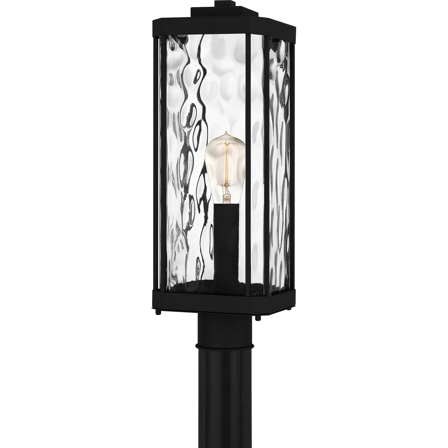 Quoizel Balchier 1 Light 20" Outdoor Lantern, Black/Clear Hammered - BCR9007MBK