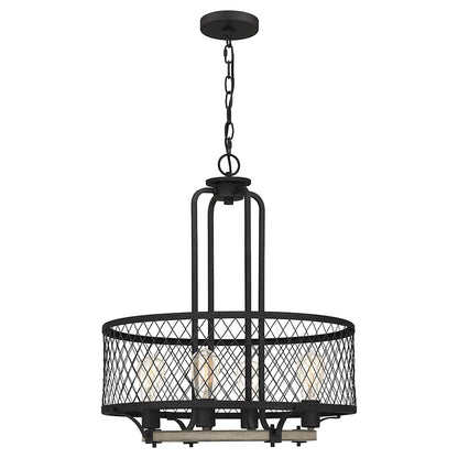 4 Light Pendant, Distressed Iron