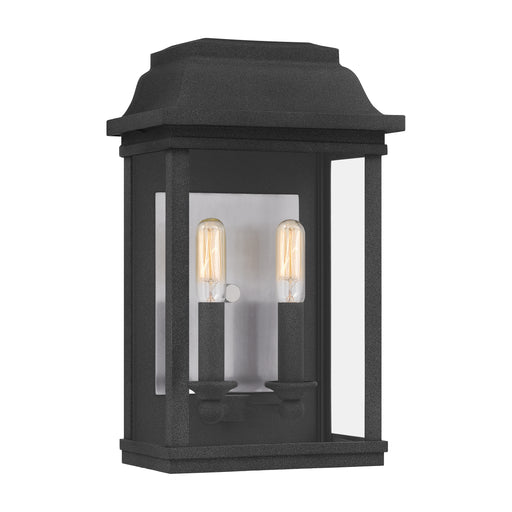 Quoizel Berkley 1 Light Outdoor Lantern, Mottled Black/Clear - BERK8407MB