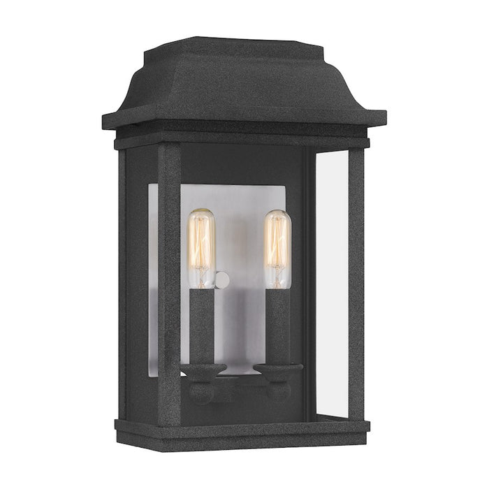 Quoizel Berkley Outdoor Lantern, Mottled Black/Clear