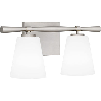 2 Light Bathroom Vanity Light, Opal Etched