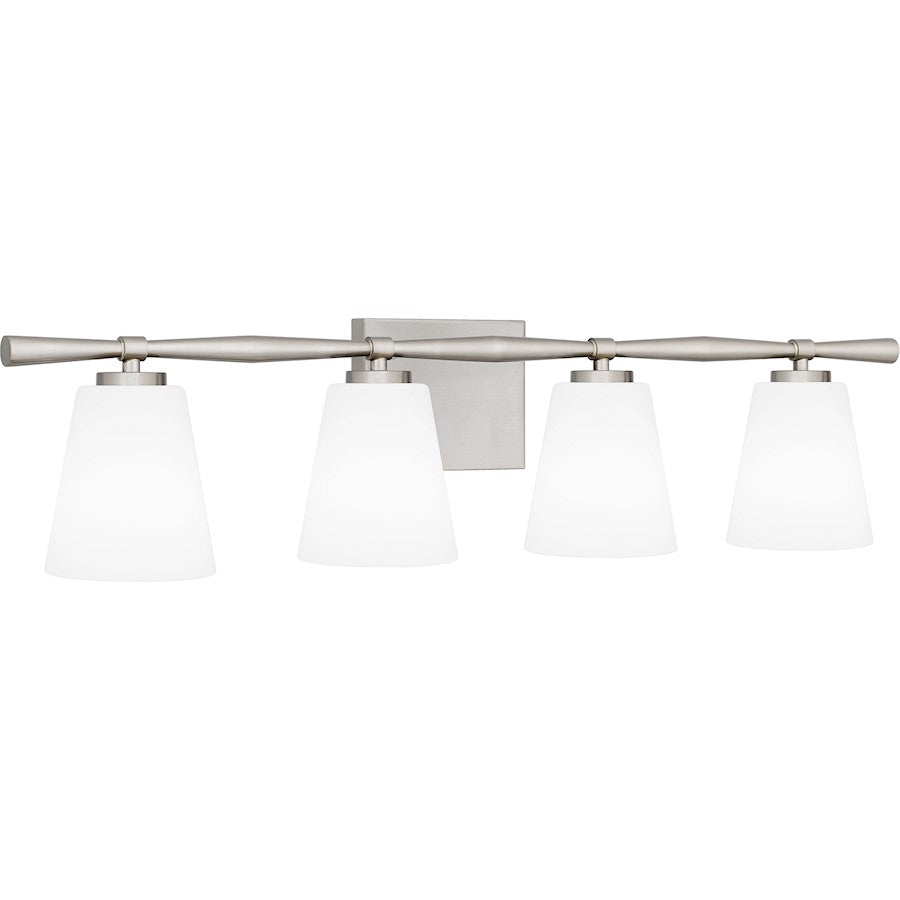 4 Light Bathroom Vanity Light, Opal Etched