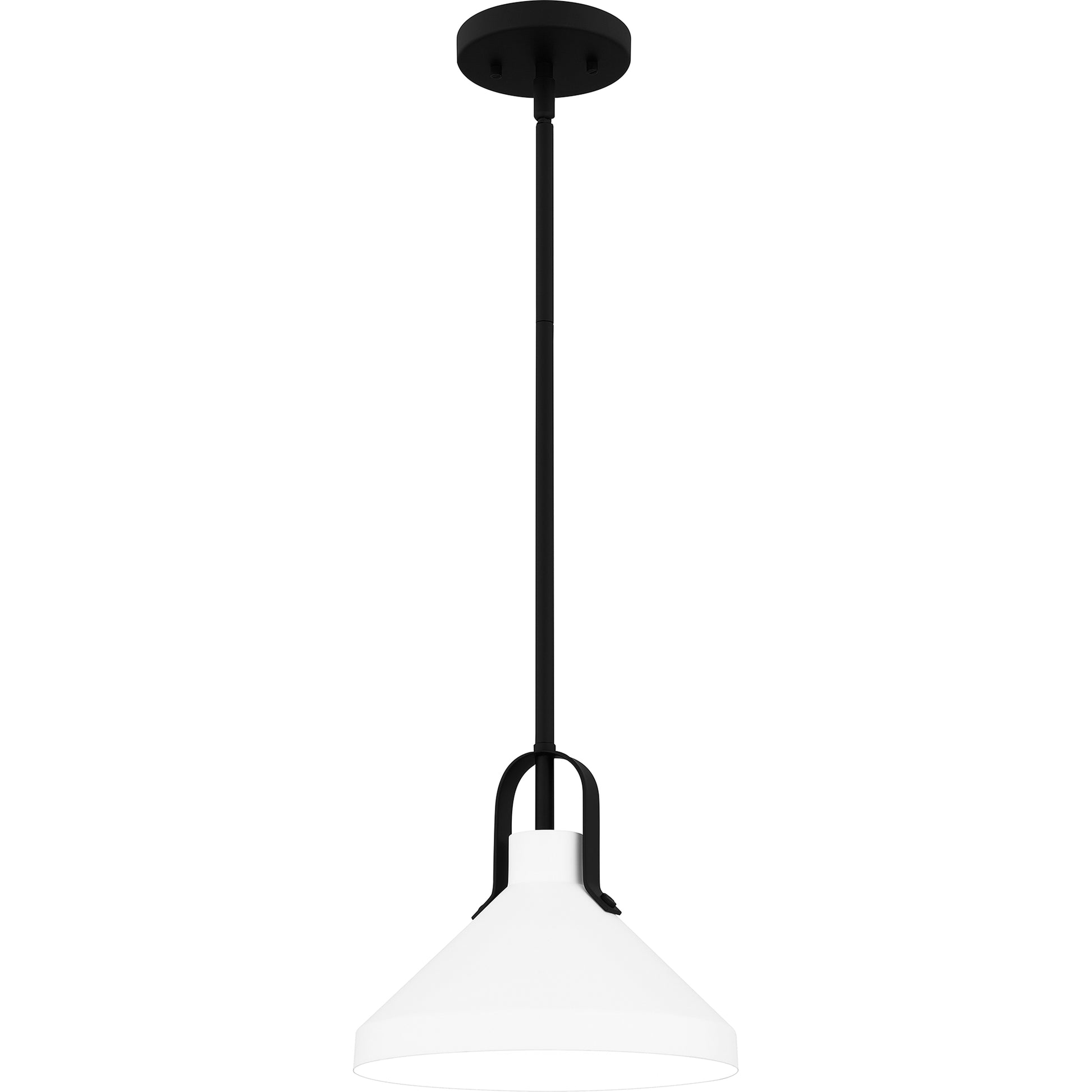 Quoizel Brink 1 Light Mini Pendant, Matte Black/Metal - BIK1510MBK