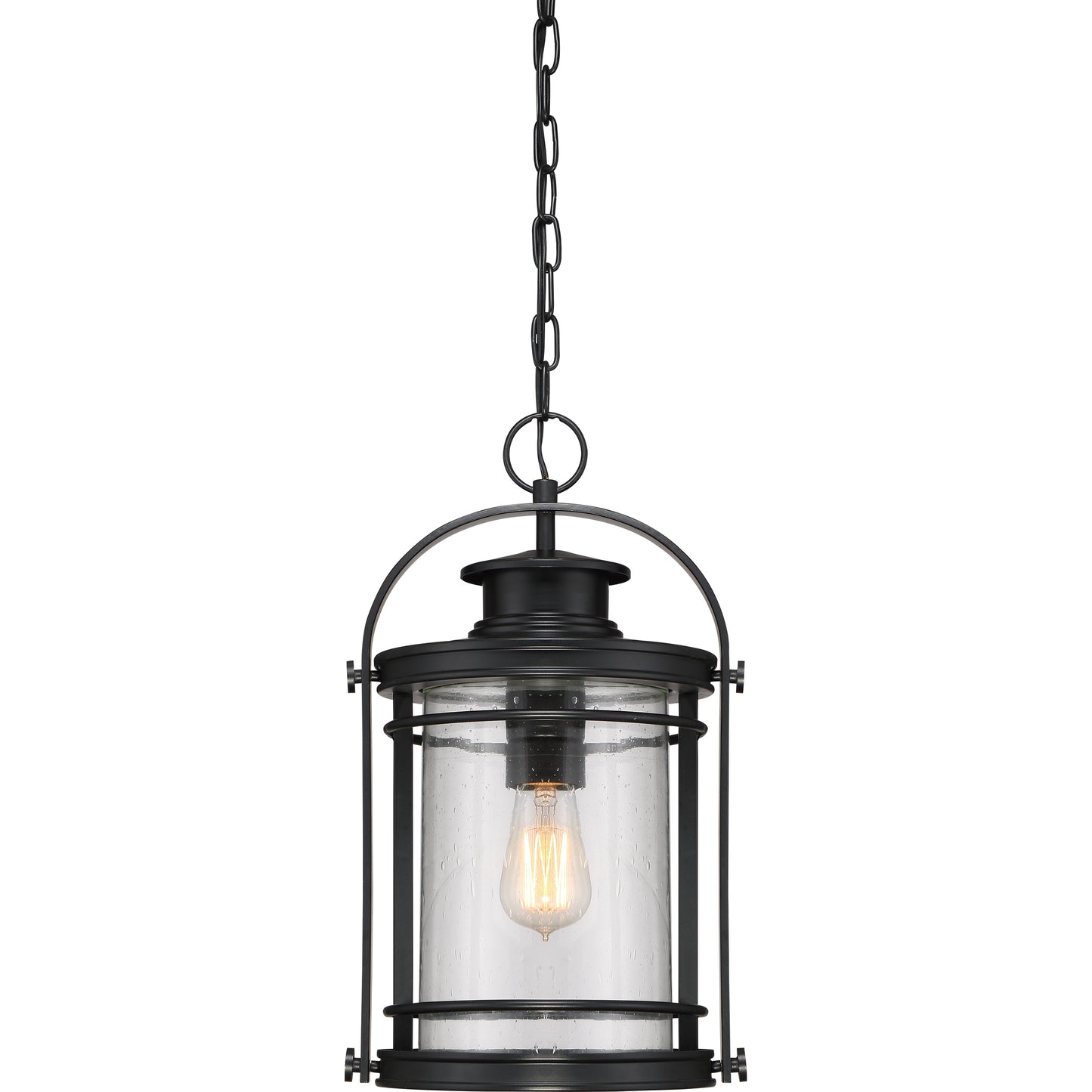 Quoizel Booker 1 Light Mini Pendant, Mystic Black/Clear Seeded - BKR1510K