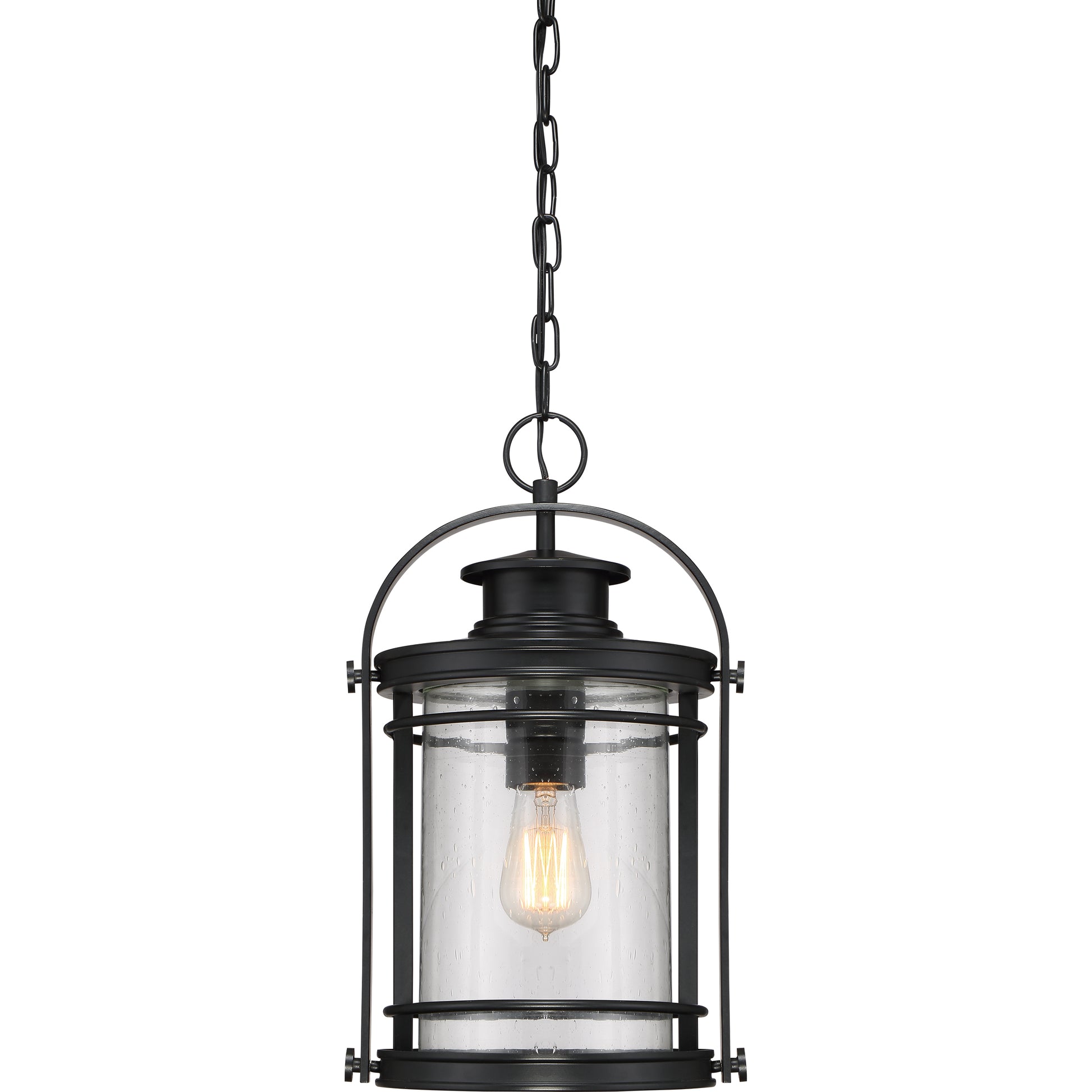 Quoizel Booker 1 Light Mini Pendant, Mystic Black/Clear Seeded - BKR1510K