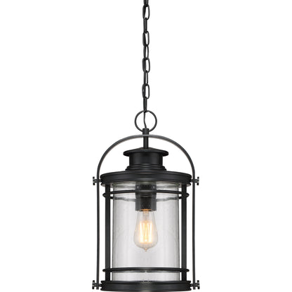 Quoizel Booker 1 Light Mini Pendant, Mystic Black/Clear Seeded - BKR1510K