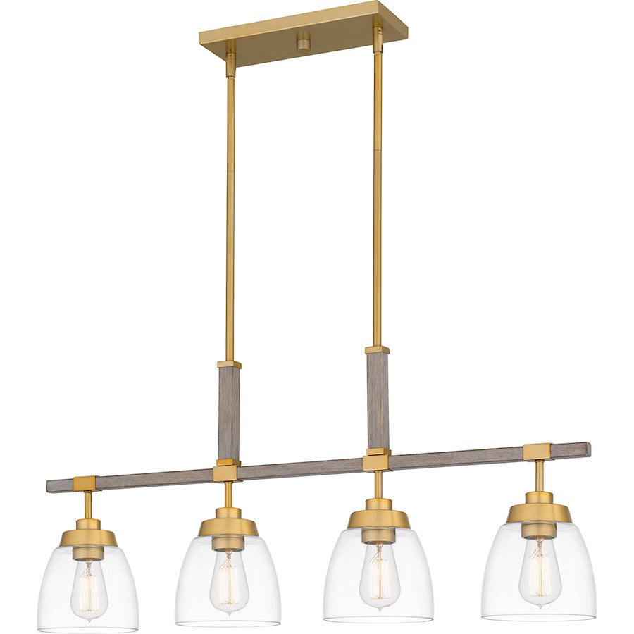 Quoizel Burkett 4 Light Island Light, Light Gold/Clear