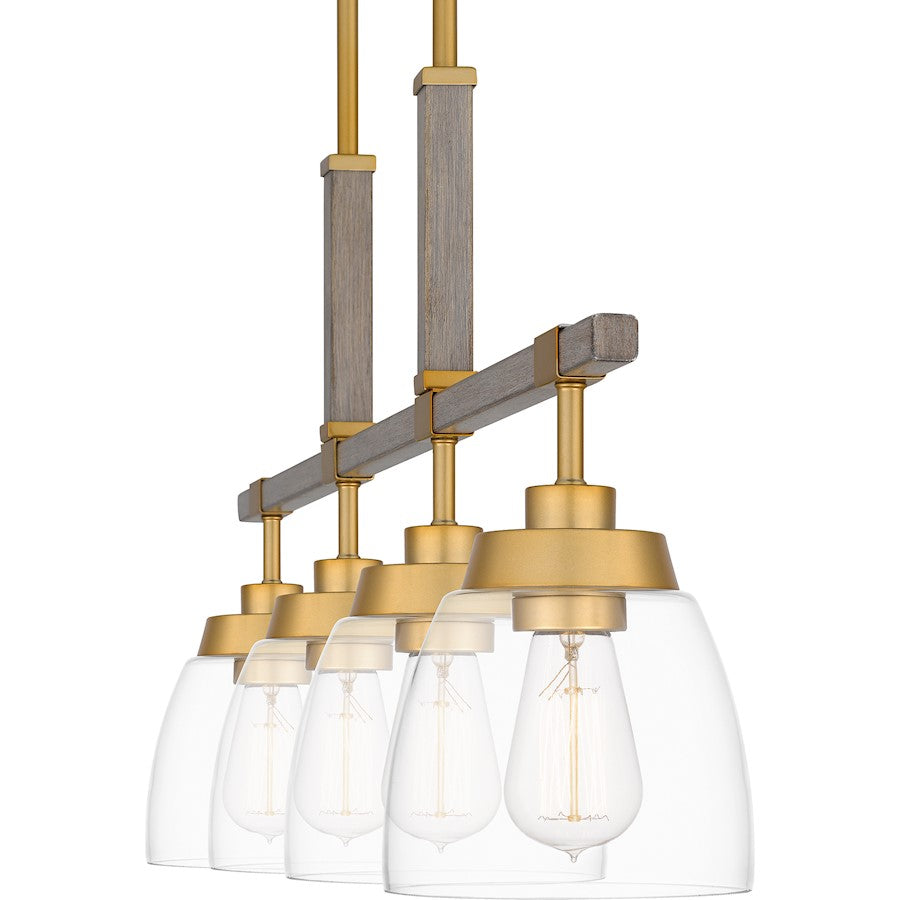 Quoizel Burkett 4 Light Island Light, Light Gold/Clear