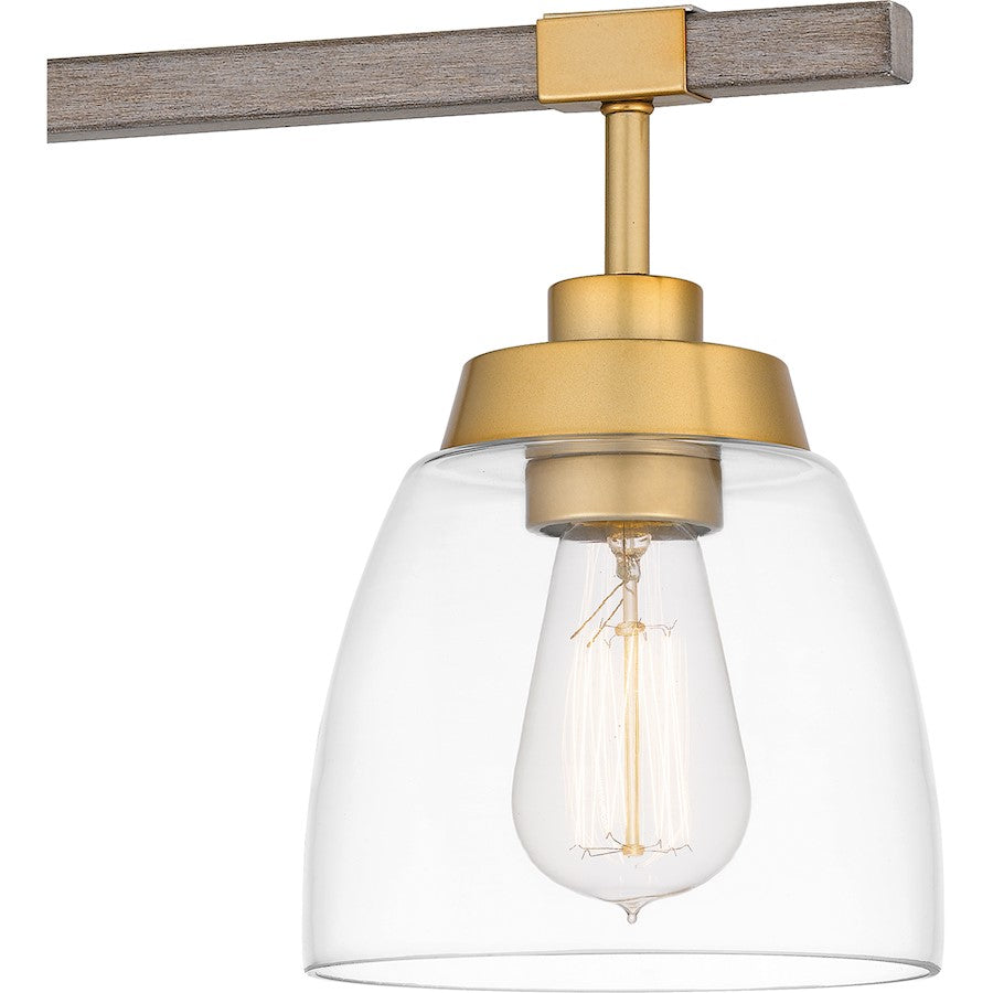 Quoizel Burkett 4 Light Island Light, Light Gold/Clear