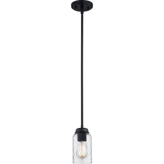 Quoizel Blanche 1 Light Mini Pendant, Matte Black - BLA1505MBK