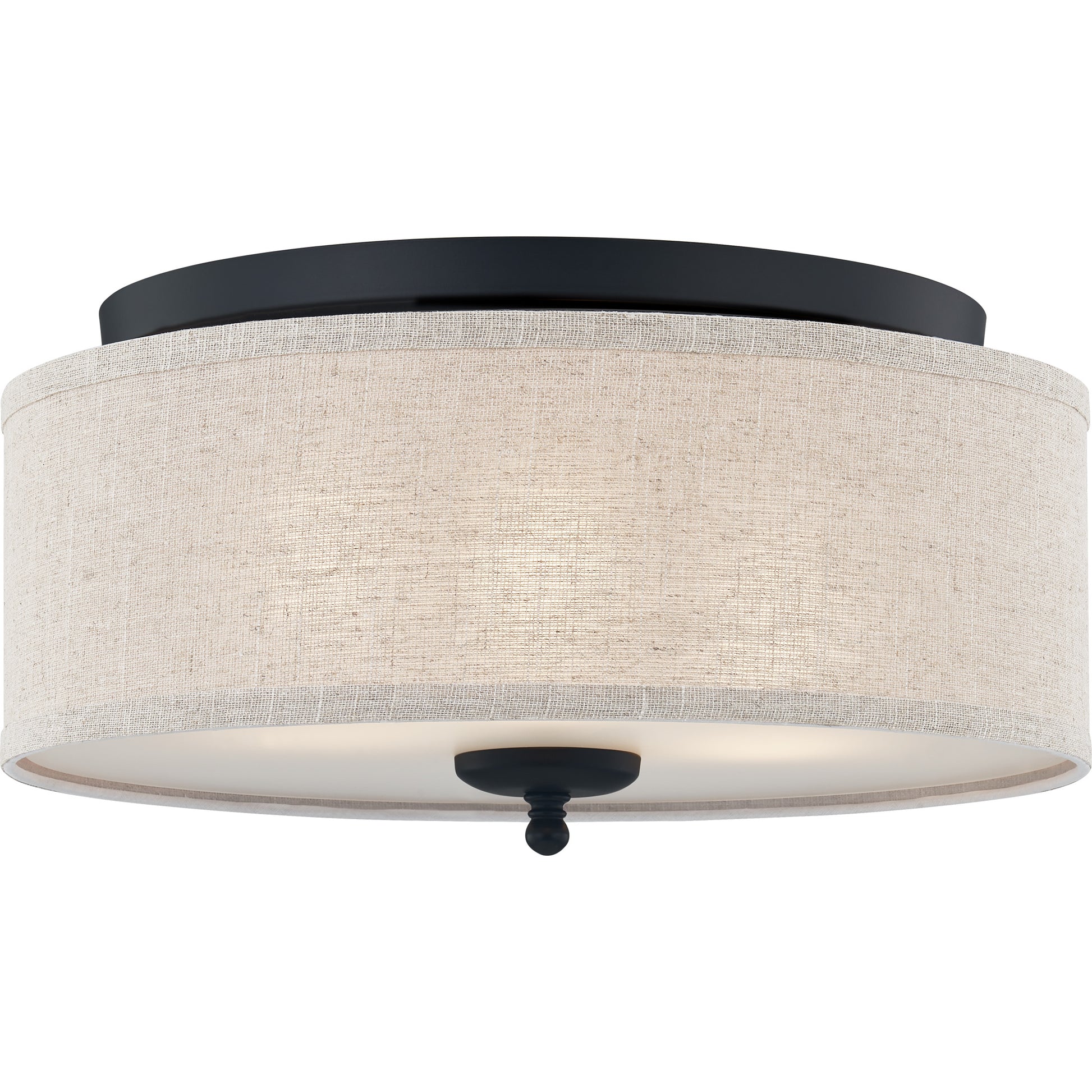 Quoizel Blanche 3 Light Flush Mount, Matte Black - BLA1616MBK