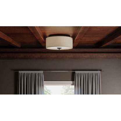 Quoizel Blanche 3 Light Flush Mount, Matte Black