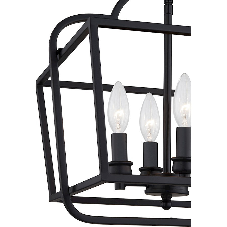 Quoizel Blanche 4 Light Semi-Flush Mount, Matte Black