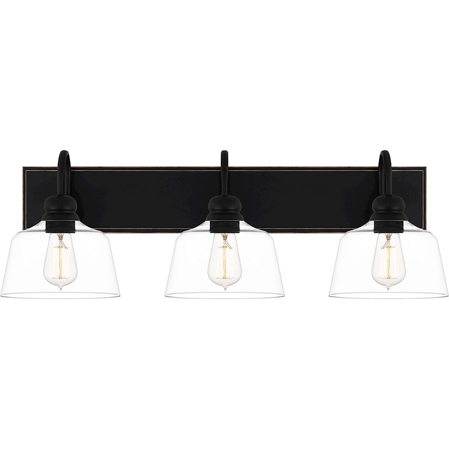 3 Light Bathroom Vanity Light, Matte Black