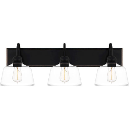 3 Light Bathroom Vanity Light, Matte Black