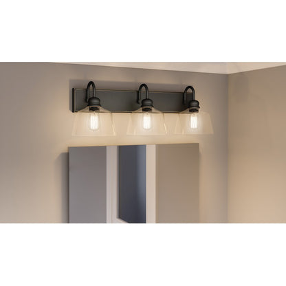 3 Light Bathroom Vanity Light, Matte Black