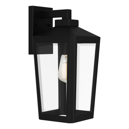 Quoizel Blomfield 1 Light 10" Outdoor Lantern, Matte Black/Beveled - BLOM8405MBK