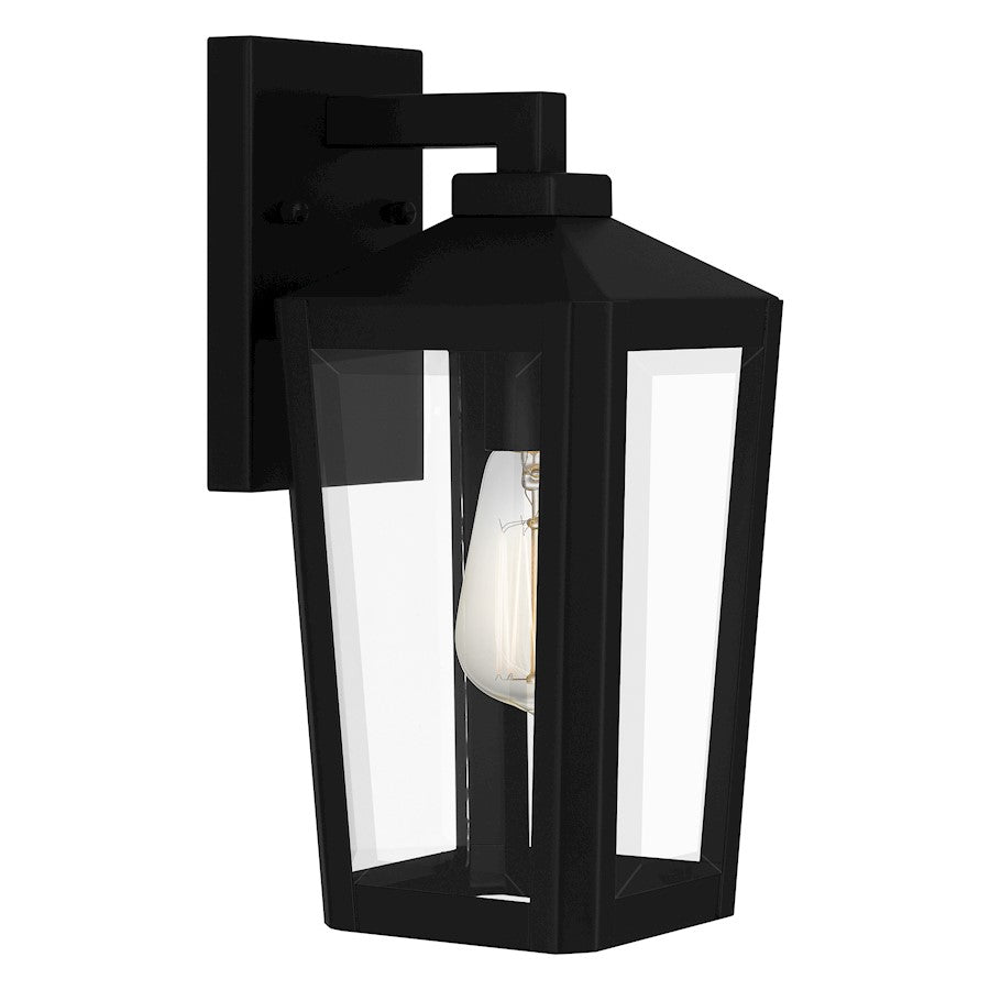 Quoizel Blomfield 1 Light 13" Outdoor Lantern, Matte Black/Beveled - BLOM8406MBK