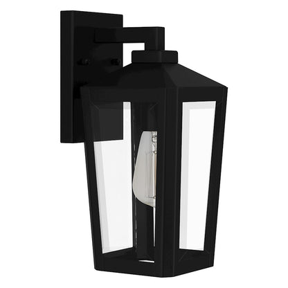 Quoizel Blomfield 1 Light Outdoor Lantern, Matte Black/Beveled