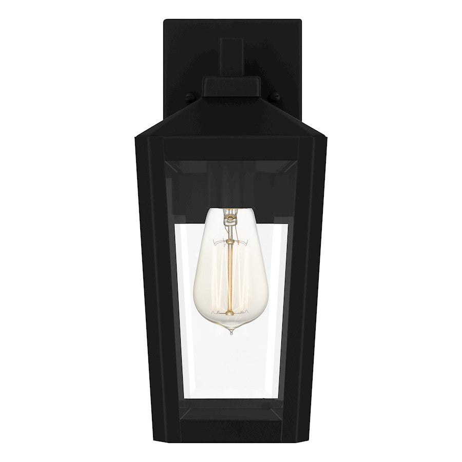 Quoizel Blomfield 1 Light Outdoor Lantern, Matte Black/Beveled