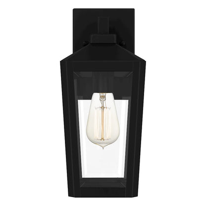 Quoizel Blomfield 1 Light Outdoor Lantern, Matte Black/Beveled