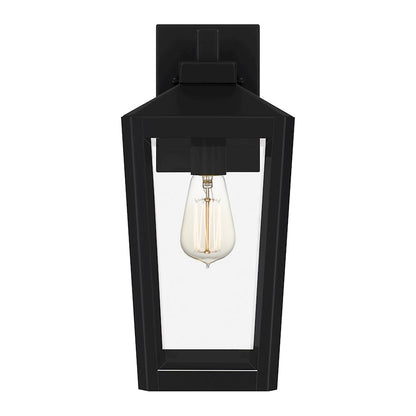 Quoizel Blomfield 1 Light Outdoor Lantern, Matte Black/Beveled