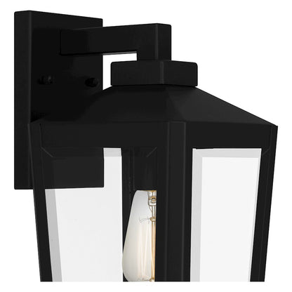 Quoizel Blomfield 1 Light Outdoor Lantern, Matte Black/Beveled