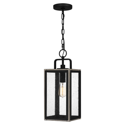 Quoizel Bramshaw 1 Light 18.5" Outdoor Lantern, Matte Black/Seeded - BRAM1907MBK