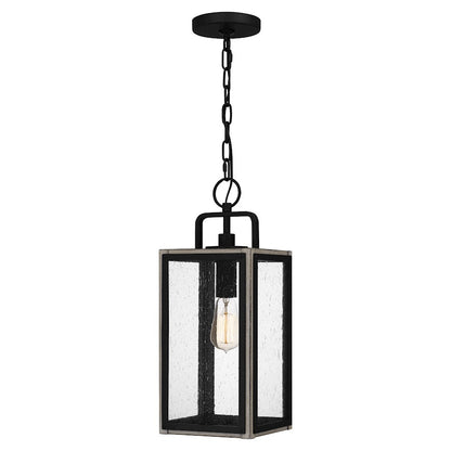 Quoizel Bramshaw 1 Light 18.5" Outdoor Lantern, Matte Black/Seeded