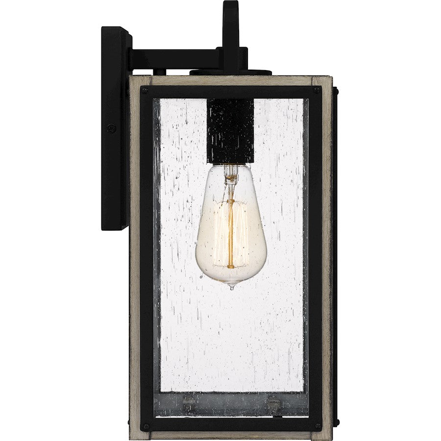 Quoizel Bramshaw 1 Light Outdoor Lantern, Matte Black/Seeded