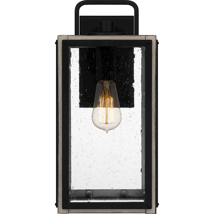 Quoizel Bramshaw 1 Light Outdoor Lantern, Matte Black/Seeded