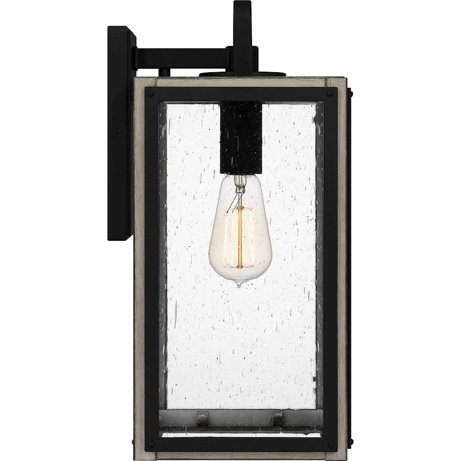 Quoizel Bramshaw 1 Light Outdoor Lantern, Matte Black/Seeded