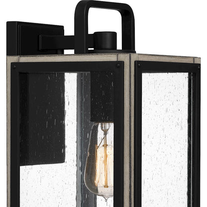 Quoizel Bramshaw 1 Light Outdoor Lantern, Matte Black/Seeded