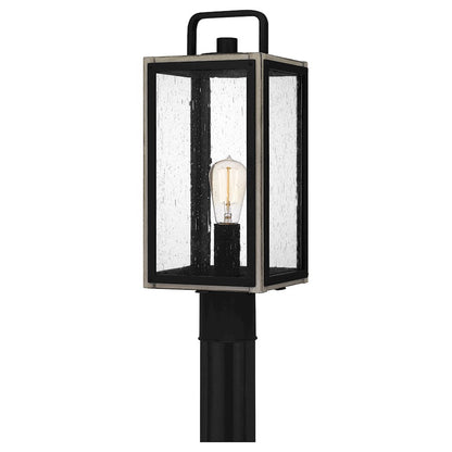 Quoizel Bramshaw 1 Light 18.75" Outdoor Lantern, Black/Seed