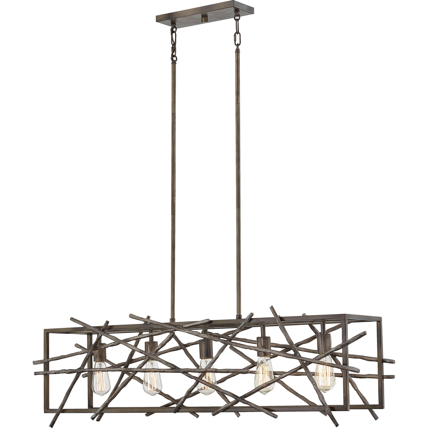 Quoizel Brigham Linear 5 Light Chandelier, Restored Bronz - BRH5042RT