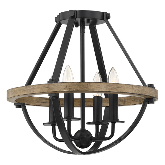 Quoizel Bartlett 4 Light Semi-Flush Mount, Earth Black